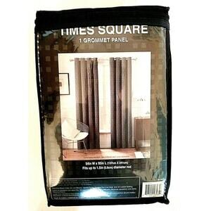 Green White Teal Grommet Curtain Panel 54x95 Times Square Diamond Pattern Drape